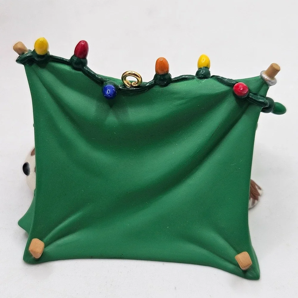 VTG Hallmark 1996 Pup-Tenting Keepsake Ornament Sleeping Puppy Dog Camping